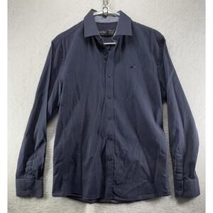 Hard Rock Black Label Mens Button Up Long Sleeve Shirt Mens Large 100% Cotton